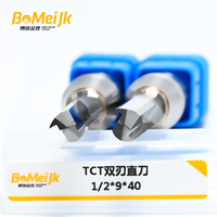 BoMeiJK TCT 2 Flute Straight Cutter, Mata Bor Router untuk Pembuatan Furnitur & Kabinet
