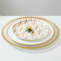 Assiettes rondes en céramique de style moderne, logo personnalisé acceptable, assiette à dîner en porcelaine fine pour mariage