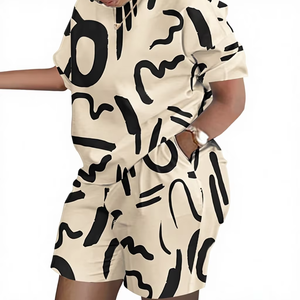 Plus Size Spring Casual Solid Sleeveless Shirt and <b>Shorts</b> Two-piece Set Eco-friendly Breathable - Product Image 1