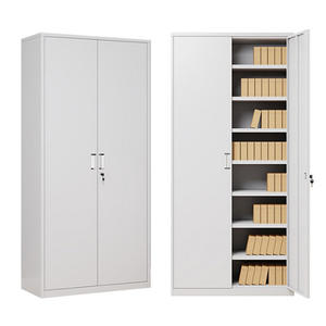 خزانة مكتب من الصلب للبيع بالجملة ، خزانة لحفظ الملفات ببابين ، باب متأرجح مع 4 أرفف - Product Image 1