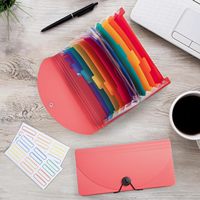 Organizador de Recibos A6 de 13 Bolsillos Personalizado de Fábrica al por Mayor, Organizador de Archivos Tipo Acordeón, Bolsa de Almacenamiento de PP, Carpeta de Plástico