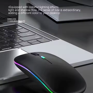 Souris sans fil optique ergonomique silencieuse ultra-mince à double mode 2,4G BT avec LED RGB, prix d'usine, pour <span class=keywords><strong>PC</strong></span>, jeux, ordinateur <span class=keywords><strong>portable</strong></span>, bureau - Product Image 6