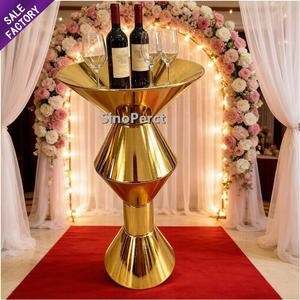 Hot Selling Event Banquet Wedding Party Furniture Cocktail Stainless Steel Gold Stools Outdoor Luxury <b>Bar</b> <b>Tables</b> and Chairs - Product Image 1
