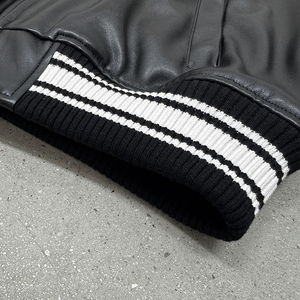 جاكيتات رجالية من جلد البولي يوريثان المخصص، مزينة بتطريز على الجيب، ثقيلة الوزن، بأسلوب الهيب هوب الكاجوال، جاكيتات عالية الجودة - Product Image 5