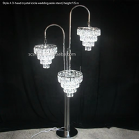 Lampadaire LED populaire pour mariage, en acrylique et cristal, pour allée lumineuse – Décoration de mariage luxueuse pour célébrations et bienvenue