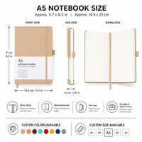 Carnet A5 personnalisé avec élastique, reliure spirale, couverture rigide, impression numérique pour le bureau, l'école, les réunions d'affaires et les cadeaux