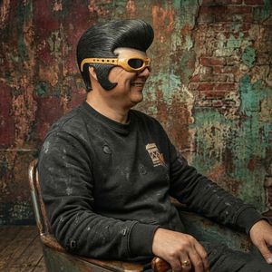 <span class=keywords><strong>Masque</strong></span> d'horreur réaliste en <span class=keywords><strong>latex</strong></span> pour <span class=keywords><strong>homme</strong></span> avec pompadour noir et lunettes – Accessoire de costume pour adulte, Pâques, Halloween, cosplay, motard, fête - Product Image 5