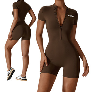 CLT8294 Barboteuses de yoga pour femmes <span class=keywords><strong>Combinaison</strong></span> une pièce avec contrôle du ventre Body à col montant et impact élevé Vêtements de sport Combinaisons décontractées - Product Image 3