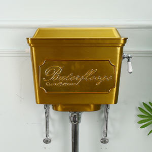 Butterfleoge Rétro Ensemble de toilette deux pièces à mi-niveau Victorien en aluminium Citerne Brevet Design Montage au sol Fermeture lente - Product Image 3