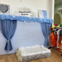 Tissu de draperie en maille douce haute densité pour plafond, décoration de scène pour chaise de maternelle et de mariage, draperie décorative 001