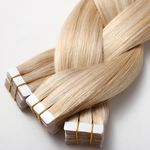 Commercio all'ingrosso di alta qualità 12A vergine russa Remy <span class=keywords><strong>100</strong></span> naturale dei capelli estensioni con nastro adesivo allineato cuticola - Product Image 5