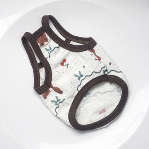 26 Spring/Summer Dog <b>Clothes</b>, Thin Tank Tops, Breathable Cotton Gauze, <b>Cat</b> <b>Clothes</b>, Small Dog/Teddy/Bichon Frise Summer Outfits - Product Image 3