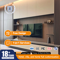Mueble para TV Estilo Japandi, Mueble de Madera para Televisor, Moderno y Lujoso, Mueble de Roble Personalizado para Sala de Estar, para Apartamento