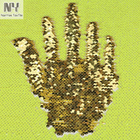 Tissus à paillettes jaunes et dorées réversibles à deux faces de Nanyee Textile, pour la décoration murale