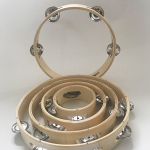 Wholesale Small Wood Headless Wood 6 inch Tambourine Circle <b>Hand</b> <b>Drum</b> Single Row Musical Instrument Accessories - Product Image 2
