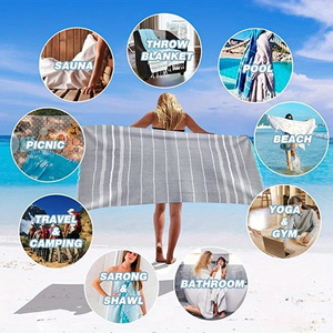 Teli da Spiaggia Personalizzati OEM Betababy, Stile Moderno, Colore Unito, Cotone Turco ad Asciugatura Rapida, Antimicrobico, con Nappe, per l'Estate - Product Image 4