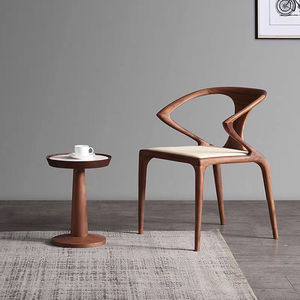 Sillón de Lujo Diseño Original Color Nogal con <span class=keywords><strong>Espada</strong></span>, Asiento de Tela o Piel Sintética para Restaurante y Comedor - Product Image 2