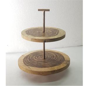 Soporte decorativo de madera de dos niveles para pastel, diseño único, colección de artículos artesanales, herramientas de pastel de madera auténtica - Product Image 2