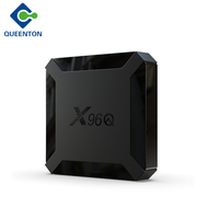 Boîtier TV Internet WIFI IEEE 802.11 B/G/N Android 10.0 X96Q STB Box en plastique noir, module TV Box pour FTTH
