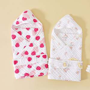 Couverture de bébé musulmane personnalisée en coton biologique solide 90*90cm, serviette de bain à capuche pour bébé - Product Image 3