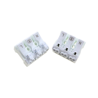 Connecteur de câblage rapide à 3 broches 24A 450V, bornier à enfoncement avec marquage L N Terre pour armoire de commande d'éclairage
