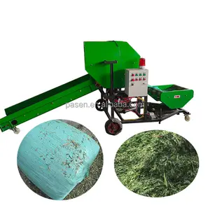 Alfalfa tangkai jagung silage hay beras jerami rumput silage pakan baler bale pengemasan mesin pembuat bundling otomatis