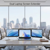Écran d'extension pour ordinateur portable 14 pouces FHD 1080P IPS ultra-fin pliable triple écran moniteur portable USB-C Plug and Play