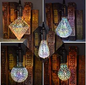 Décoration de Noël, lumière LED 3D colorée, 110V 220V E27, lampe à <span class=keywords><strong>étoile</strong></span>s feux d'artifice Edison, diamants ST64 A19, ampoules LED feux d'artifice - Product Image 5