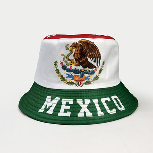 Sombrero de Pescador Reversible con Estampado de la Bandera Mexicana y Logotipo Personalizado al por Mayor, Sombrero de Pescador Transpirable para Fanáticos del Fútbol Mundial, Protección Solar - Product Image 5