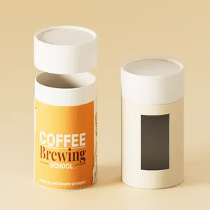 Custom Loose Leaf Tea Paper Tube Packaging Cardboard Cylinder Package Tea Coffee Gift Packaging Tube With Cut Window