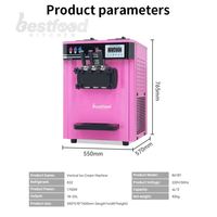 Machine à gelato automatique de table commerciale 18~25L, 3 saveurs, en acier inoxydable, pour crème glacée molle, pour la maison et l'extérieur