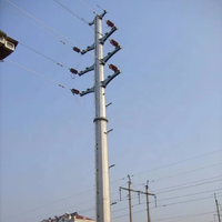 Poteau en acier galvanisé pour ligne électrique rurale et urbaine, modèle JUNHAO A-6, indice de protection IP68, durée de vie de 30 ans, certifié pour les marchés américains