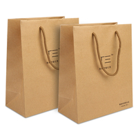 Sac en papier kraft brun avec poignées, impression de logo personnalisé, écologique, pour l'emballage du thé et des biscuits
