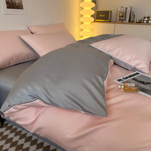 4 Parça Özelleştirilebilir Her Mevsim Buz İpeği Serinletici Yumuşak Yorgan ve Çarşaf & Yastık Kılıfı Seti %100 Pamuk Dokuma Yatak Odası İçin - Product Image 4