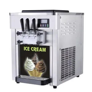 XEOLEO Sorbetière de bureau commerciale 18L/H 3 saveurs Machine à crème glacée molle automatique 1800W Yaourtière à crème glacée