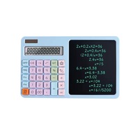 Tablette d'écriture solaire à 12 chiffres avec calculatrice, écran LCD, portable, alimentée par batterie, calendrier pour le bureau et les affaires