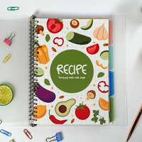 Carnet de recettes personnalisé avec couverture en PP, classeur à feuilles mobiles, organiseur de recettes de cuisine DIY rechargeable