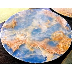 ห้องครัวด้านบนตกแต่งบ้านผนังแสงน้ำแข็งท้องฟ้านิลแผ่นหินหินอ่อนสีฟ้า - Product Image 6