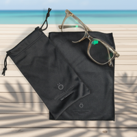 Étui à lunettes en microfibre avec cordon de serrage, logo personnalisé, étui à lunettes de soleil portable, anti-poussière, sac de rangement pour lunettes