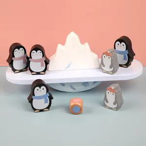 Kayu Penguin Balancing Blok Mainan Pendidikan Awal Keseimbangan Permainan Anak-anak Koordinasi Mata Tangan Pelatihan Mainan