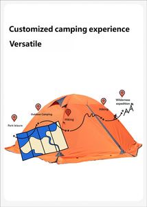 Carpa de Camping Portátil Personalizada Más Vendida, para 2-4 Personas, de Tela Oxford de Doble Capa, Impermeable, con Marco de Aluminio y Refuerzo Diagonal - Product Image 4