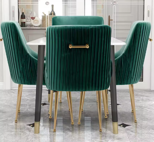 <span class=keywords><strong>Chaise</strong></span> de salle à manger ou <span class=keywords><strong>chaise</strong></span> de coiffeuse moderne confortable et élégante en <span class=keywords><strong>velours</strong></span> bouclé plissé avec poignée arrière - Product Image 6
