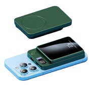Power Bank Portabel 2-in-1 Magnet Nirkabel 5000mAh Li-Polymer PD 20W 15W Ultra Tipis Tahan Air Layar LED Pengisian Cepat