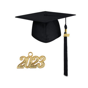 Wholesale <strong>Custom</strong> Elastic University Graduation Cap Adult Matte Black Graduation Hats Caps and Tassel - Product Image 3