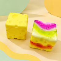 Bola Stres PU Squishy Butter 7cm, Mainan Fidget Pereda Stres Bentuk Keju Lembut - Unisex untuk Usia 14+ Tahun