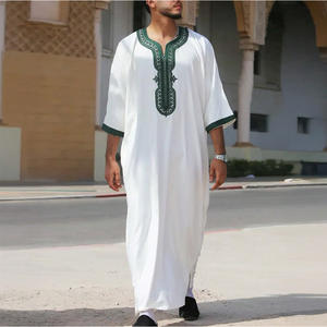 Túnica Musulmana para Hombre, Tallas S-4XL, Camisa Étnica Bordada de Manga Larga, Túnica Musulmana de Oriente Medio, Abaya Islámica para Hombre - Product Image 4