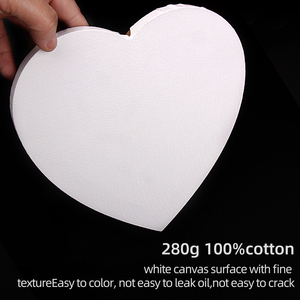 Xin Bowen haute qualité 280gsm 100% coton <span class=keywords><strong>toile</strong></span> d'art acrylique en forme de <span class=keywords><strong>coeur</strong></span> vierge pour peinture et dessin - Product Image 4