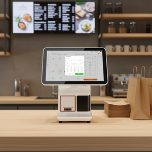 Caja Registradora con Sistema Android y Pantalla Táctil de 15.6 Pulgadas, Impresora de Recibos Todo en Uno para Comercio Minorista B1 con Pantalla Táctil Dual - Product Image 1