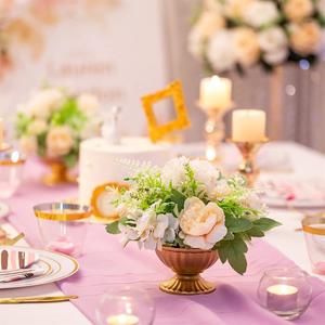 Vaso di metallo oro all'ingrosso tavolo <span class=keywords><strong>da</strong></span> pranzo di lusso placcato per centro di nozze oggetti di scena decorazione per la casa vaso di <span class=keywords><strong>fiori</strong></span> artificiali - Product Image 3