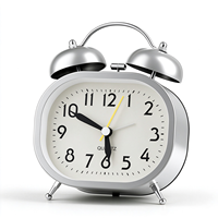 Jam Alarm Meja Desain Oval Lucu dengan Suara Dering, Jam Kamar Tidur Anak, Gerakan Gelombang, Jam Meja untuk Tidur Nyenyak